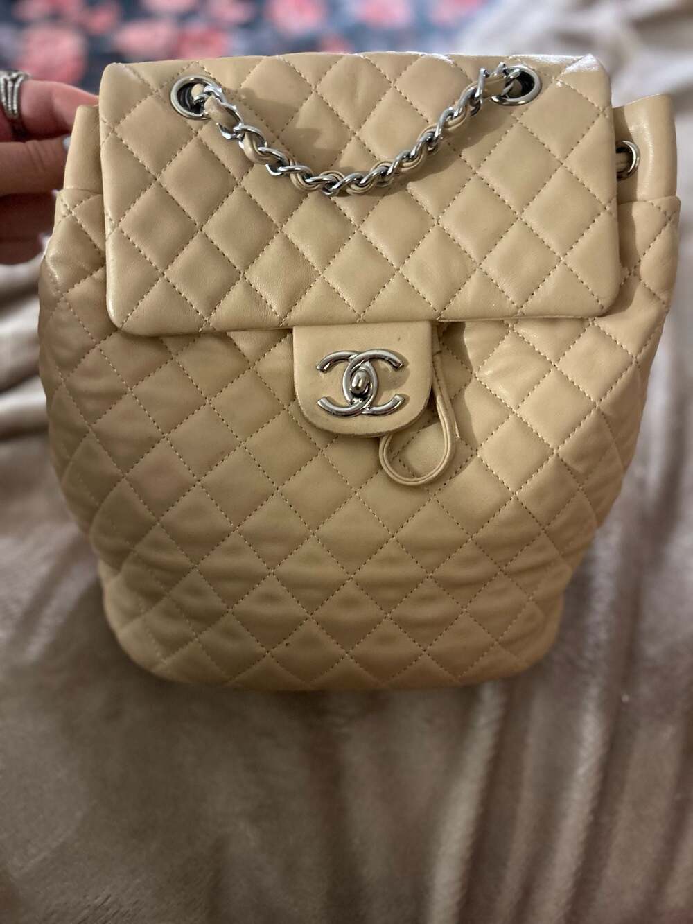 Chanel Quilted Leather Urban Spirit Backpack Beige